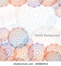 Concentric round pattern on white background. Circles,  vector background