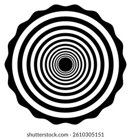 Concentric Spiral Optical Illusion Design. Vector illustration