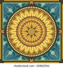 Concentric spiritual mandala pattern with floral elements