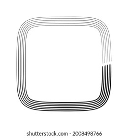 Concentric square element. Square with drawn lines vector illustration element