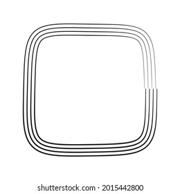Concentric square element. Square with drawn lines vector illustration element