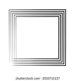 Concentric square element. Square with drawn lines vector illustration element