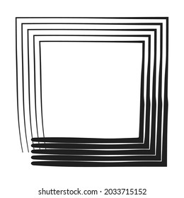 Concentric square element. Square with drawn lines vector illustration element