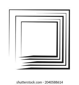 Concentric square element. Square with drawn lines vector illustration element