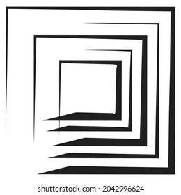 Konzentriertes quadratisches Element. Quadrat mit gezeichnet Linien, Vektorgrafik-Element