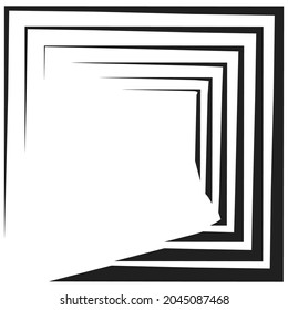 Concentric square element. Square with drawn lines vector illustration element