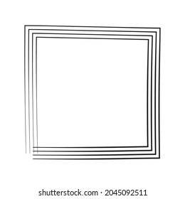 Concentric square element. Square with drawn lines vector illustration element