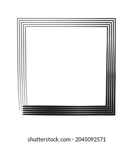 Concentric square element. Square with drawn lines vector illustration element