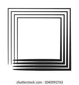 Concentric square element. Square with drawn lines vector illustration element