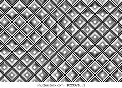 Concentric square vector pattern, Simple striped background - black and white