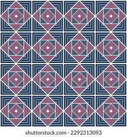 concentric squares and rhombuses tile pattern