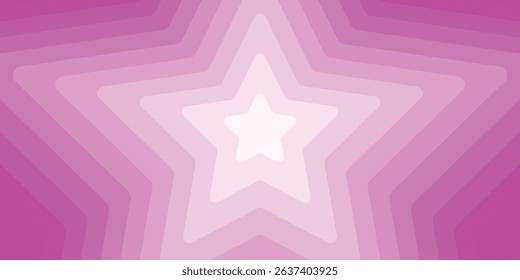 Concentric star background in vibrant pink tones, layered and glowing star shapes radiating from center, abstract decorative design for celebration, fantasy, or creative visuals.