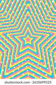 Concentric Star, Star Decoration, Image Background, Pop Design, Decorative Radiating Shape, Vertical