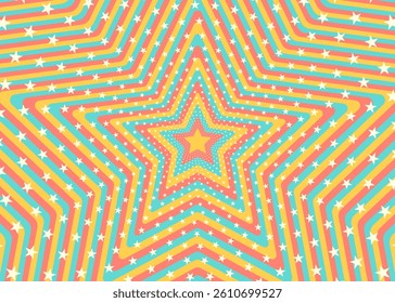 Concentric Star, Star Decoration, Image Background, Pop Design, Decorative Radiating Shape