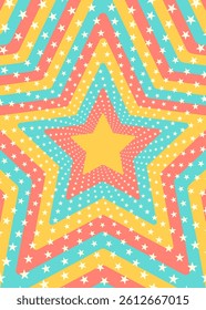 Concentric Star, Star Decoration, Image Background, Pop Design, Decorative Radiating Shape, Vertical