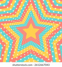 Concentric Star, Star Decoration, Image Background, Pop Design, Decorative Radiating Shape, Square Size