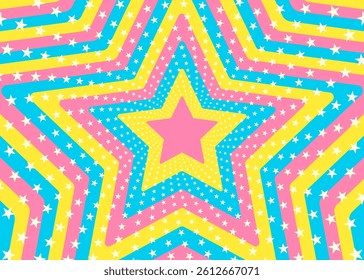 Concentric Star, Star Decoration, Image Background, Pop Design, Decorative Radiating Shape