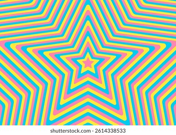 Concentric Star, Image Background, Pop Design, Decorative Radiating Shape