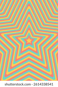 Concentric Star, Image Background, Pop Design, Decorative Radiating Shape, Vertical