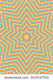 Concentric Star Shape, Sparkle Pattern Background, Eight-pointed Star, Pop Design, Decorative Radiating Shape, Vertical
