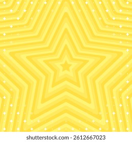 Concentric Star and Sparkle Pattern Background, Pop Design, Decorative Radiating Shape, Square Size