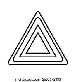 Concentric triangles outline on abstract graphic geometric shape