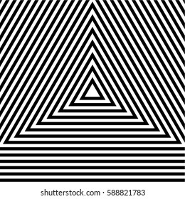 Concentric triangles stripes vector background