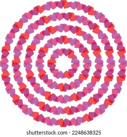 concentric valentine heart circle frames vector