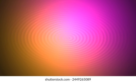 Concentric vignette circles ripple background. Landscape orientation. Orange and magenta liquid pattern.