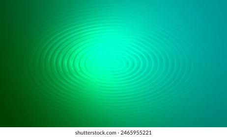 Círculos de viñeta concéntrica de fondo ondulado. Orientación paisajística. Patrón líquido verde y cian.