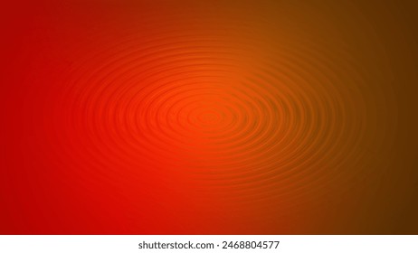 Concentric vignette circles ripple background. Landscape orientation. Orange and brown liquid pattern.
