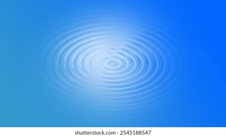 Círculos de vinheta concêntricos ondulam o fundo. Orientação de paisagem. padrão líquido azul e azul de flor de milho.