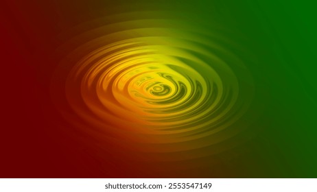 Concentric vignette circles ripple background. Landscape orientation. maroon and green liquid pattern.