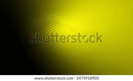 Concentric vignette circles ripple background. Landscape orientation. Black and yellow liquid pattern.