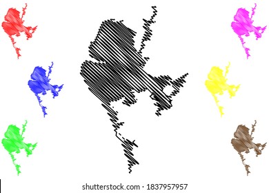 Concepcion City (Republic of Chile, Bio Bio Region) map vector illustration, scribble sketch City of La Concepcion de Maria Purísimadel Nuevo Extremo map