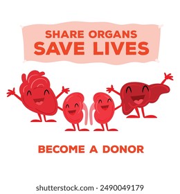 Concept of 13 August World Organ Donation Day background template.