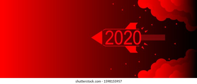 Concept 2020 rockets that are soaring the new year