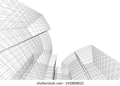 Concept 3d architecture building, vector illustration