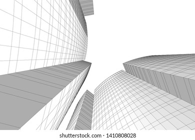 Concept 3d architecture building, vector illustration