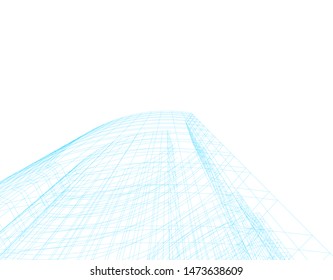 Concept 3d architecture building, vector illustration