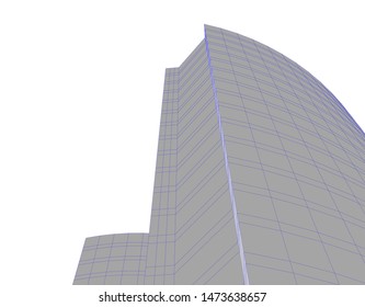 Concept 3d architecture building, vector illustration