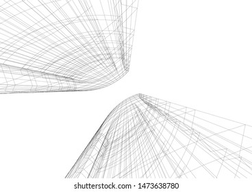 Concept 3d architecture building, vector illustration