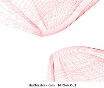 Concept 3d architecture building, vector illustration