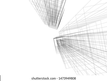Concept 3d architecture building, vector illustration
