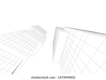 Concept 3d architecture building, vector illustration