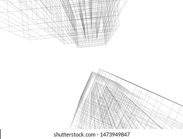 Concept 3d architecture building, vector illustration