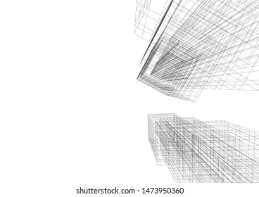 Concept 3d architecture building, vector illustration