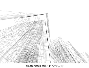 Concept 3d architecture building, vector illustration