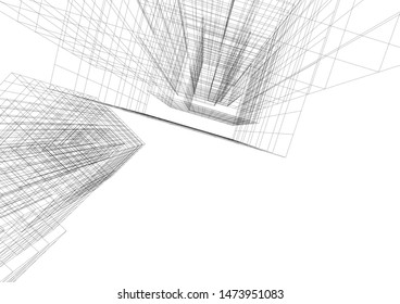 Concept 3d architecture building, vector illustration