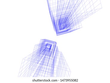 Concept 3d architecture building, vector illustration